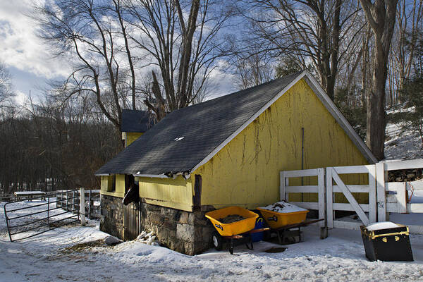 Horse Poster featuring the photograph Barn in Winter by Jack Goldberg