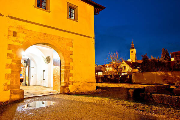 Town Poster featuring the photograph Baroque town of Varazdin evening view by Brch Photography