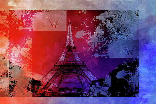 Paris Poster featuring the mixed media Bastille Day 12 by Priscilla Huber