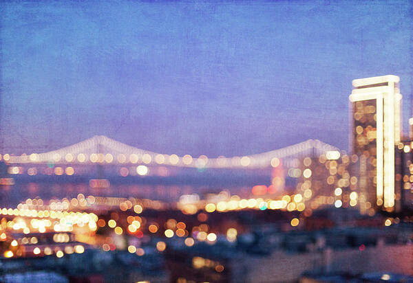 Abstract Photography Poster featuring the photograph Bay Bridge Glow - San Francisco, California by Melanie Alexandra Price