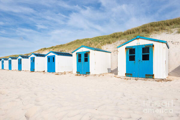 De Koog Poster featuring the photograph Beach Cabin 61,62,63,... by Hannes Cmarits