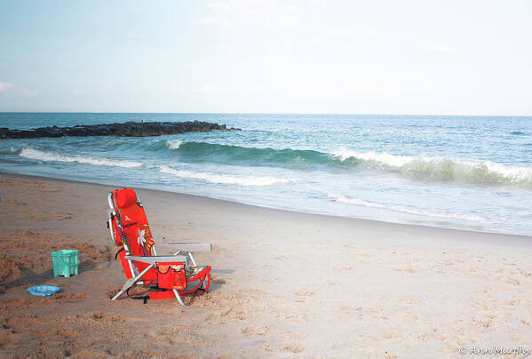Avon Poster featuring the photograph Beach Chair By the Sea by Ann Murphy
