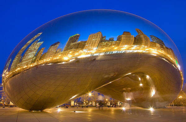 Chicago Poster featuring the photograph Bean Reflections by Donald Schwartz