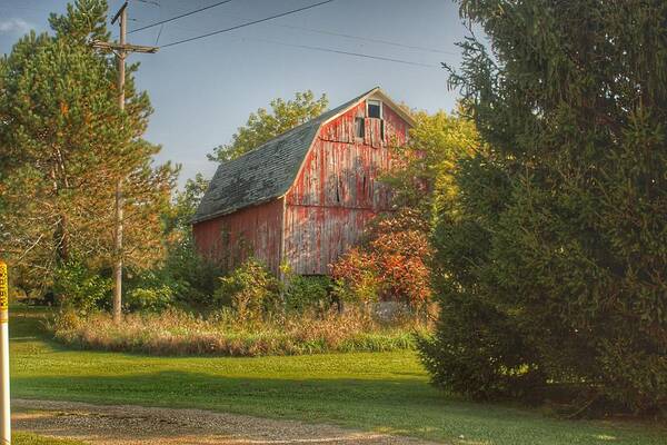 Barn Poster featuring the photograph 0028 - Belle River Red I by Sheryl L Sutter