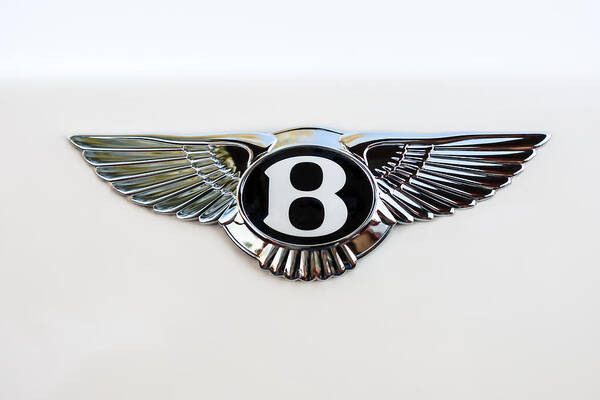 Bentley Emblem Poster featuring the photograph Bentley Emblem -0081c by Jill Reger