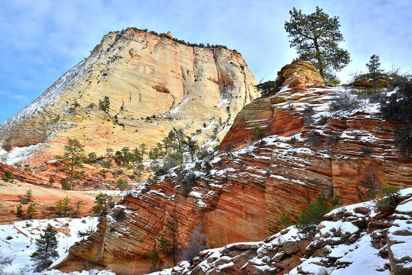 Zion National Park Poster featuring the photograph Big Butte II by Ray Mathis