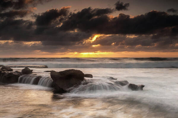 California Poster featuring the photograph Bird Rock Clearing Storm by TM Schultze