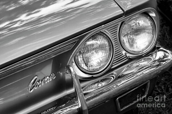 Corvair Poster featuring the photograph Black and White Corvair by Dennis Hedberg
