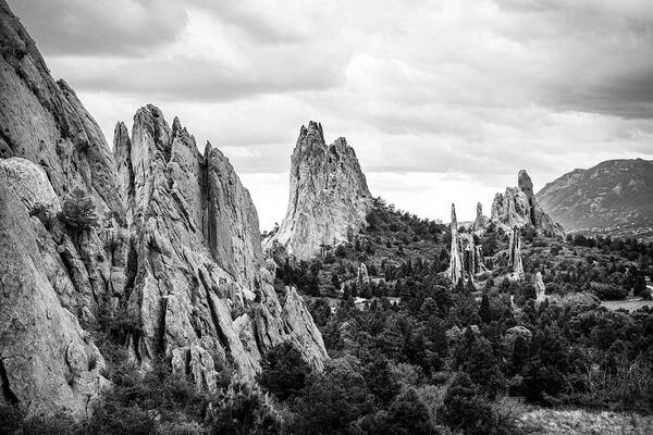 West Poster featuring the photograph Black and White Garden of the Gods by Marilyn Hunt