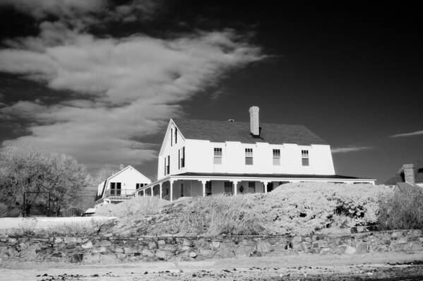 House Poster featuring the photograph Black and white image of a house in New England in infrared by David Thompson