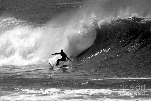Black And White Poster featuring the photograph Black and White Surfer by Paul Topp