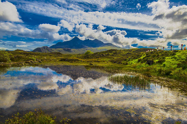 Mountain Poster featuring the photograph Black Cuillins And Pond by Steven Ainsworth