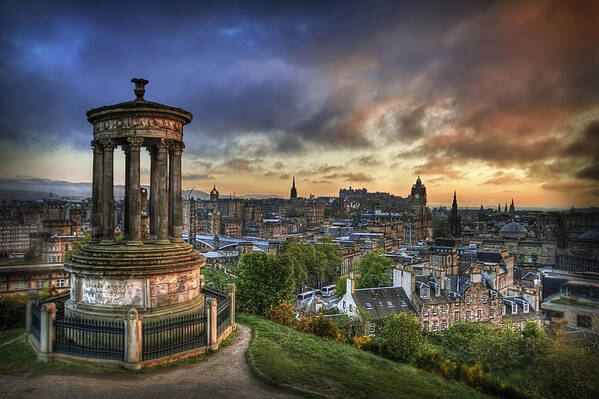 Edinburgh Poster featuring the photograph Blaze Of Glory by Evelina Kremsdorf