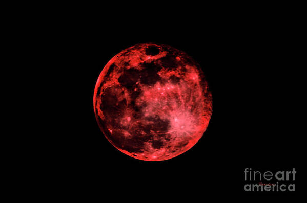 Moon Poster featuring the photograph Blood Red Moonscape 3644B by Ricardos Creations