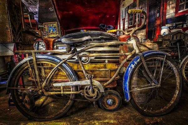 10-speed Poster featuring the photograph Blue Fenders by Debra and Dave Vanderlaan
