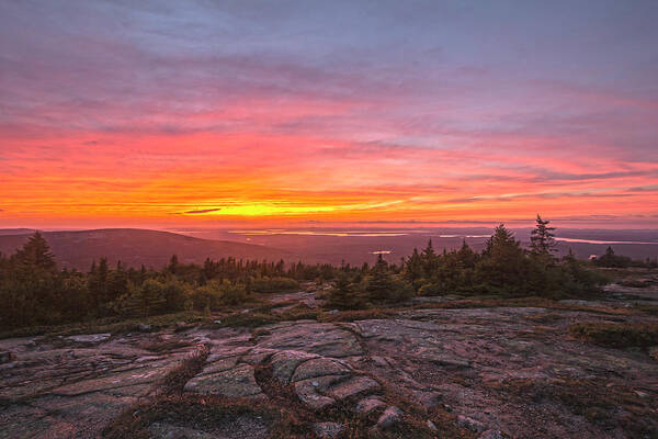 Cadillac Mountain Poster featuring the photograph Blue Hill Overlook Alpenglow by Angelo Marcialis