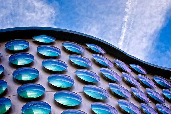 Art Poster featuring the photograph Blue Polka-Dot Wave by Christopher Holmes