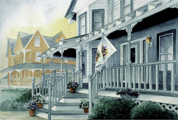 Porch Poster featuring the painting Blue Porch by Lael Rutherford