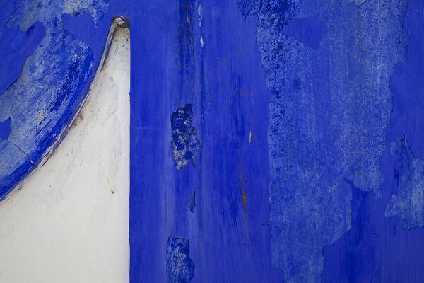 Blue Poster featuring the photograph Blue Weathered Wall of Old World Europe by David Letts
