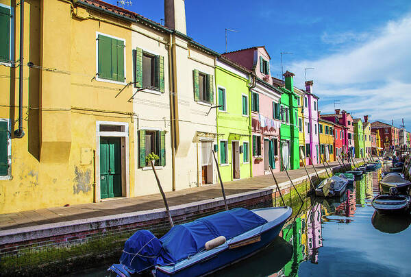 Burano Poster featuring the photograph Boats in Burano by Darryl Brooks