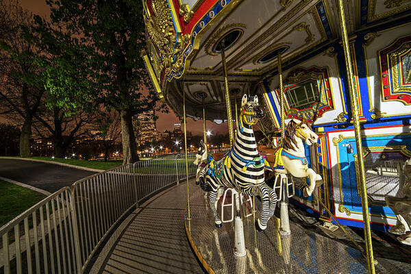 Boston Poster featuring the photograph Boston Common Carousel Boston MA by Toby McGuire