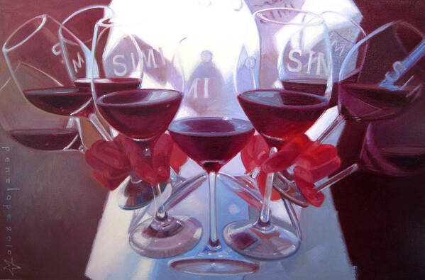 Wine Painting Poster featuring the painting Bouquet of Cabernet by Penelope Moore