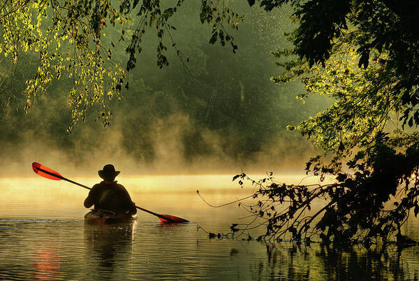Kayak Poster featuring the photograph Bourbeuse River by Robert Charity