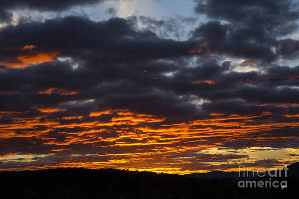 Sky Poster featuring the photograph Bright Orange Clouds by Alana Ranney
