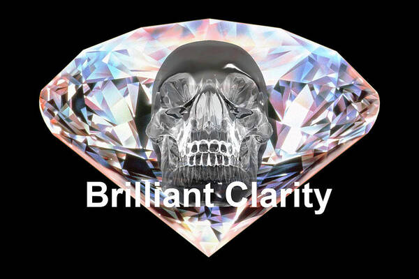 Brilliant Clarity Crystal Skull Poster featuring the digital art Brilliant Clarity by Catherine Weser
