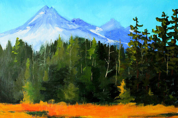 Oregon Landscape Painting Poster featuring the painting Broken Top Mountain by Nancy Merkle
