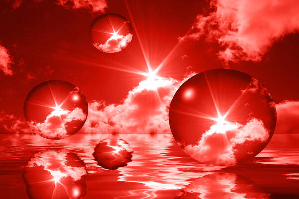 Bubbles Poster featuring the photograph Bubbles In The Sun - Red by Shane Bechler