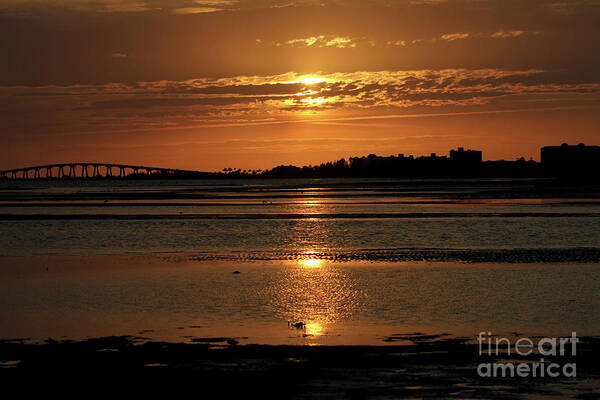 Bunche Beach Poster featuring the photograph Bunche Beach Sunset by Meg Rousher