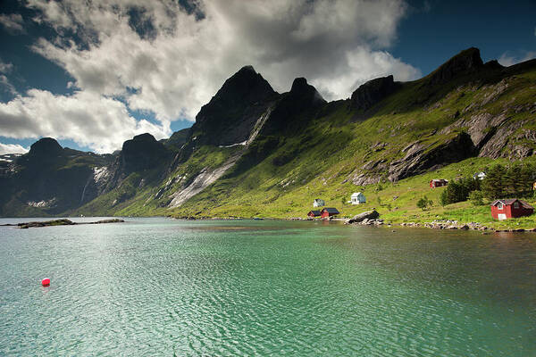 Bunesfjord Poster featuring the photograph Bunesfjord and Mountains by Aivar Mikko