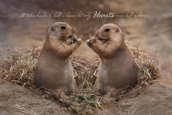 Prairie Dog Poster featuring the photograph But Only Hearts by Robin-Lee Vieira