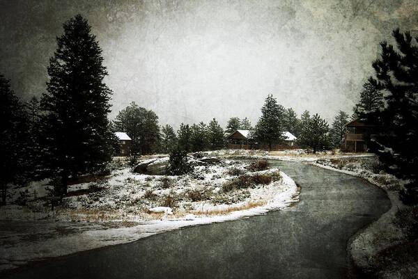 Colorado Poster featuring the photograph Cabins on the Curve - Estes Park by Angie Tirado