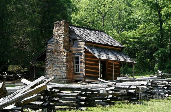 Cades Cove Poster featuring the photograph Cade's Cove Cabin by John Black