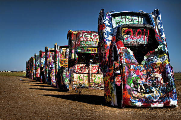 Amarillo Poster featuring the photograph Cadillac Ranch by Lana Trussell
