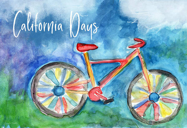 Bike Poster featuring the painting California Days - Art by Linda Woods by Linda Woods