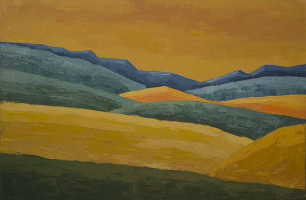 Central California Poster featuring the painting California Hills by John Farley