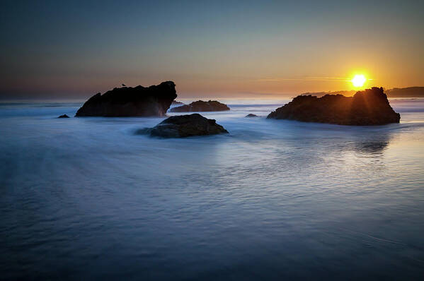 Sunset Poster featuring the photograph California Ocean Sunset by R Scott Duncan