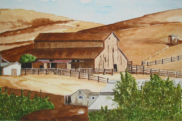 Barn Poster featuring the painting Cambrian Barn by Gerald Carpenter