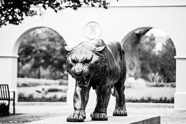Lsu Poster featuring the photograph Campus Icon - BW by Scott Pellegrin