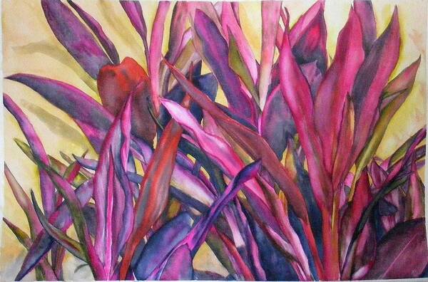 Floral Poster featuring the painting Cancun fires by Diane Ziemski