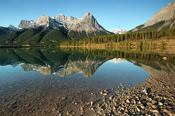 Mountains Poster featuring the photograph Canmore Reflections by Celine Pollard