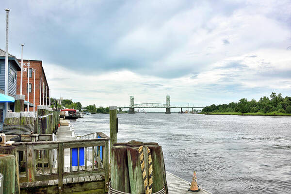 Cape Fear Memorial Bridge Poster featuring the photograph Cape Fear Memorial Bridge - Wilmington North Carolina by Brendan Reals