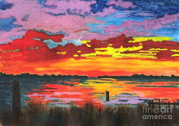 Original Painting Poster featuring the painting Carolina Sunset by Patricia Griffin Brett