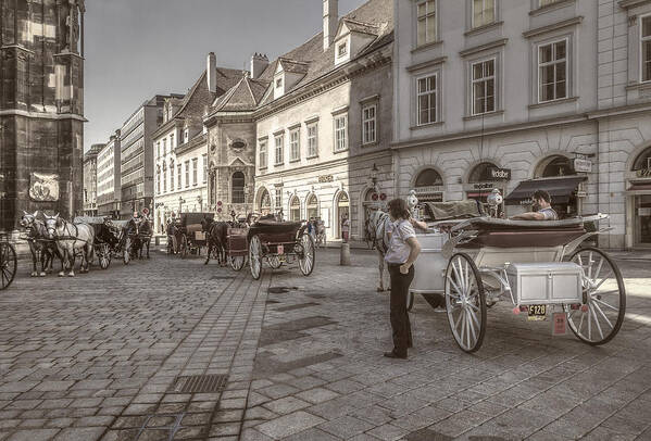 Austria Poster featuring the photograph Carriages back to Stephanplatz by Roberto Pagani