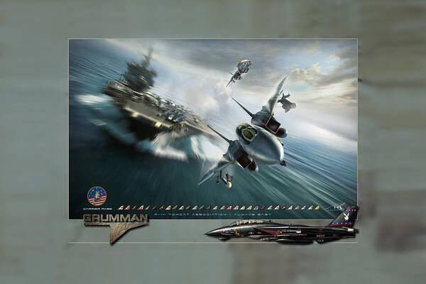 War Poster featuring the digital art Carrier Pass Two by Peter Van Stigt