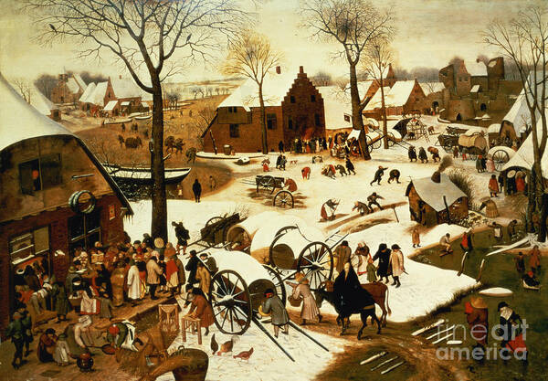 Census Poster featuring the painting Census at Bethlehem by Pieter the Elder Bruegel