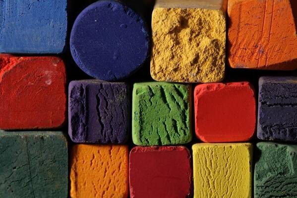 Chalks Color Colour Texture Square Poster featuring the photograph Chalk Wall #2 by Ian Sanders